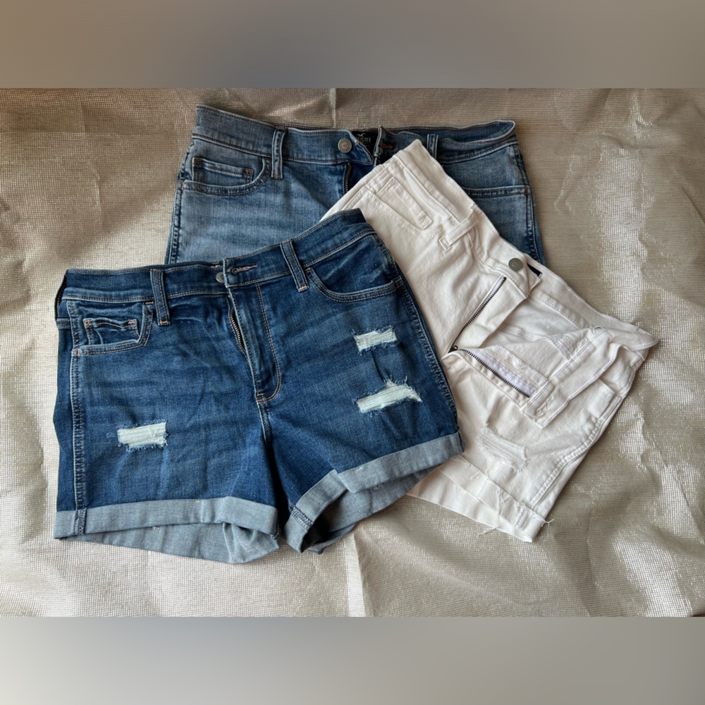 Lot of size 13/12 juniors stretchy denim shorts ~Hollister